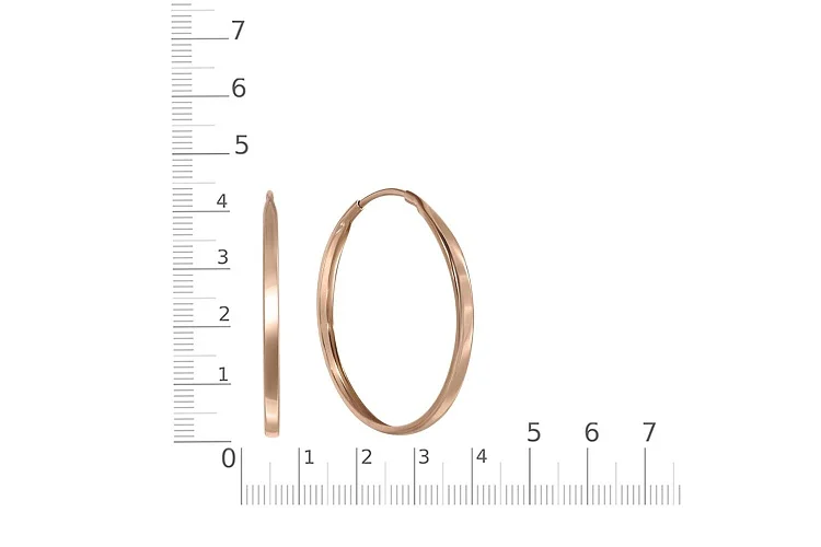 Серьги-конго из красного золота без вставок