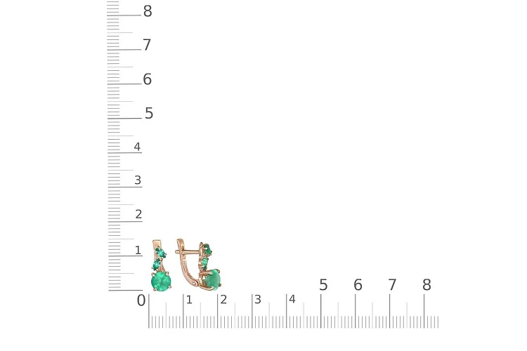 Серьги из красного золота с 6 агатами