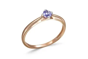 Кольцо из красного золота с танзанитом