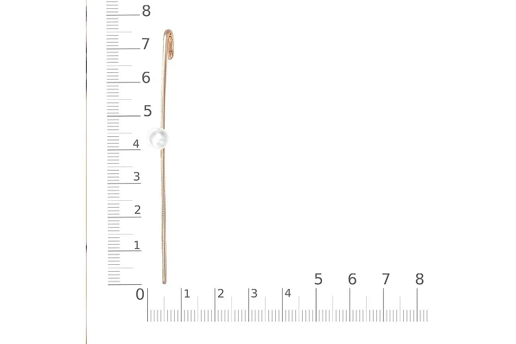 Серьга из красного золота с жемчугом