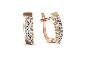 Серьги из красного золота с 30 бриллиантами