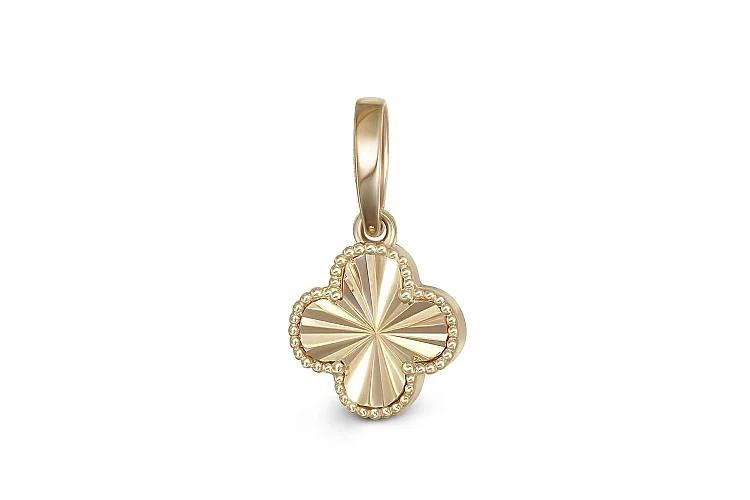 Подвеска Клевер из жёлтого золота без вставок