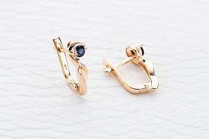 Серьги из красного золота с 2 сапфирами
