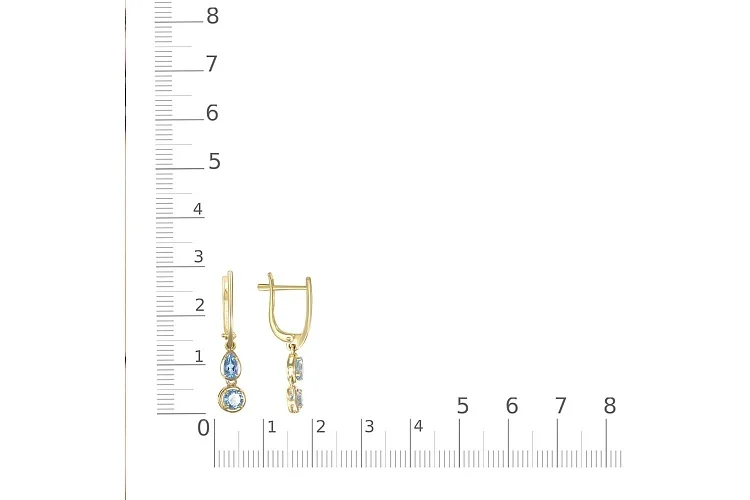 Серьги из жёлтого золота с 4 топазами swiss