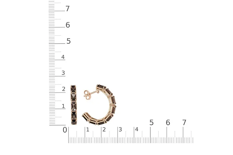 Серьги-пусеты из красного золота с 16 раухтопазами