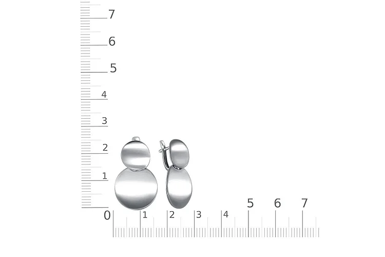 Серьги Круги из белого золота без вставок