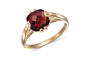 Кольцо из красного золота с гранатом