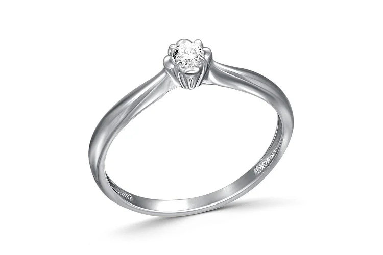 Кольцо из белого золота с бриллиантом