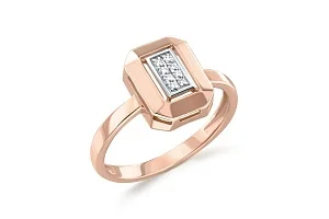 Кольцо из красного золота с 8 фианитами