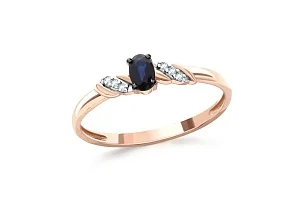 Кольцо из красного золота с сапфиром и 6 бриллиантами