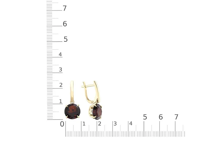 Серьги из жёлтого золота с 2 кварцами