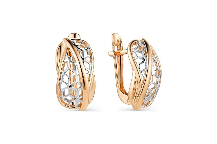 Серьги из красного золота без вставок