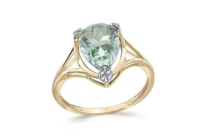 Кольцо из жёлтого золота с наноситалом и 12 фианитами