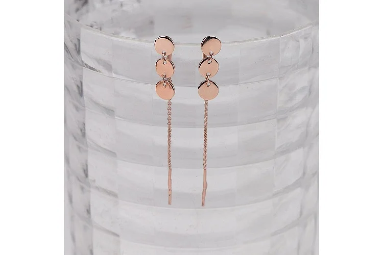 Серьги-продёвки Круги из красного золота без вставок