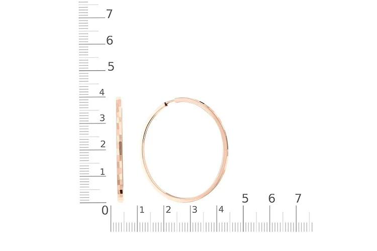 Серьги-конго из красного золота без вставок