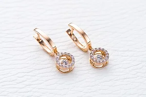 Серьги из красного золота с 30 фианитами