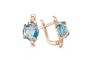 Серьги из красного золота с 2 топазами swiss