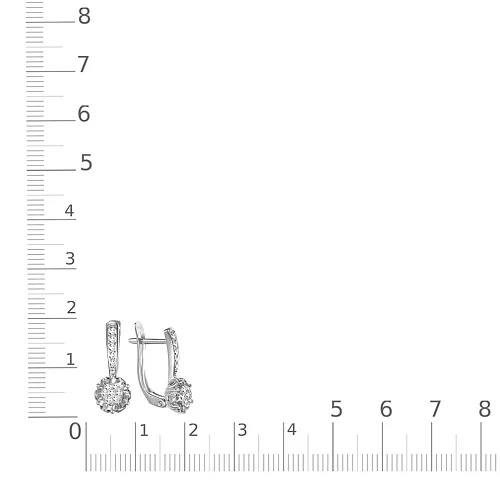 Серьги Цветы из белого золота с 24 бриллиантами