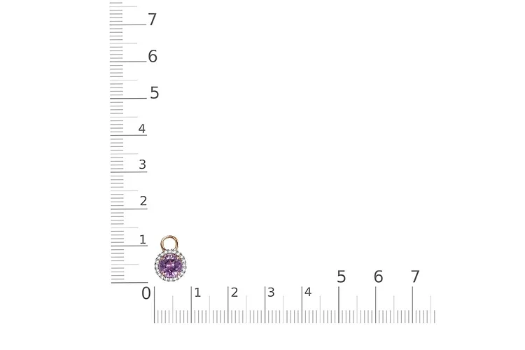 Подвеска серёг-трансформеров из красного золота с аметистом и 20 фианитами