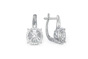 Серьги из белого золота с 50 бриллиантами