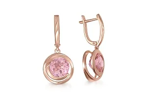 Серьги из красного золота с 2 ситаллами