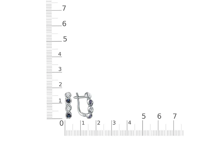 Серьги из белого золота с 4 сапфирами и 4 бриллиантами