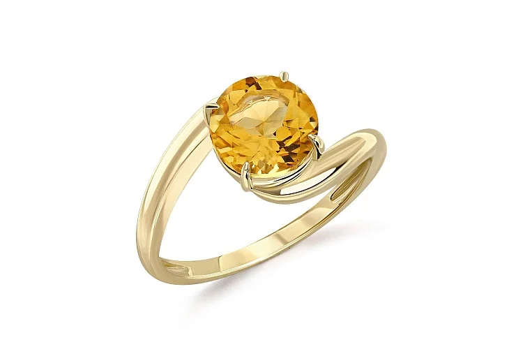 Кольцо из жёлтого золота с цитрином