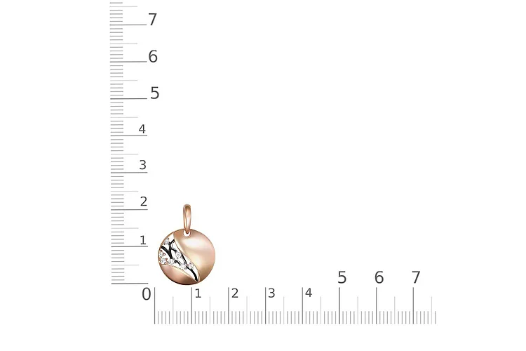 Подвеска Веточка из красного золота с 7 фианитами