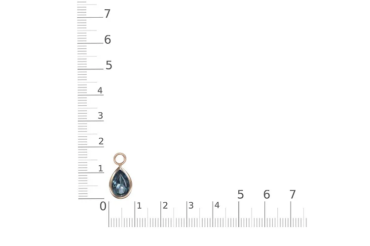 Подвеска серёг-трансформеров из красного золота с топазом лондон