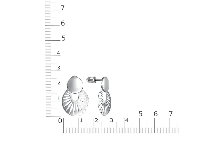 Серьги-пусеты из белого золота без вставок