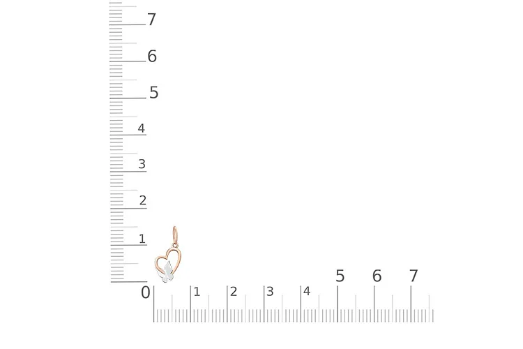 Подвеска Бабочка из красного золота без вставок