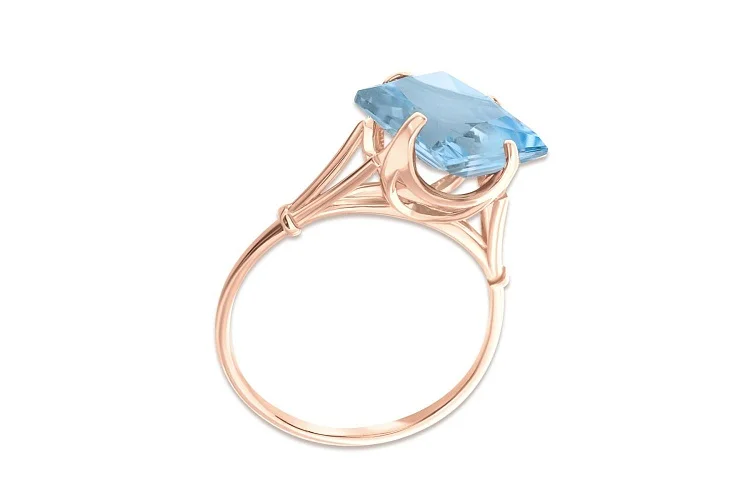 Кольцо из красного золота с топазом sky