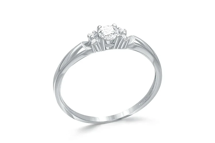 Кольцо из белого золота с 5 бриллиантами