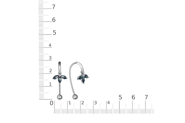 Серьги Цветы из белого золота с 6 топазами лондон
