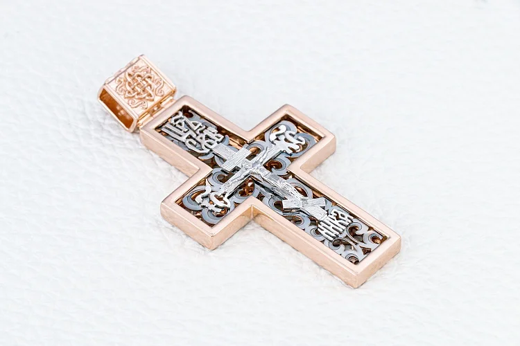 Крест из красного золота без вставок