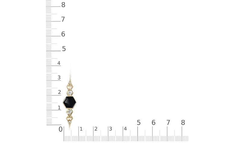 Браслет с шестиугольником из жёлтого золота с 2 фианитами