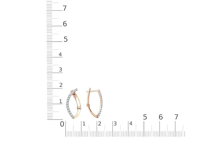 Серьги из красного золота с 28 бриллиантами