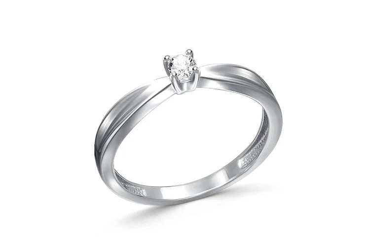 Кольцо из белого золота с бриллиантом