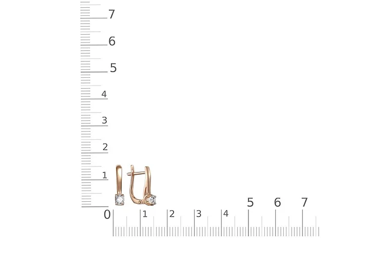 Серьги из красного золота с 2 бриллиантами