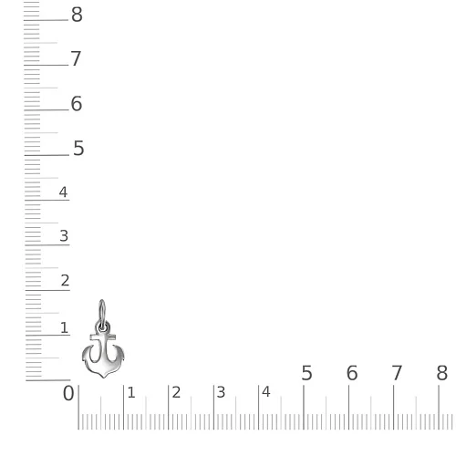 Подвеска Якорь из белого золота без вставок