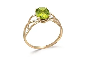 Кольцо из жёлтого золота с хризолитом