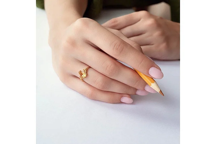 Кольцо из жёлтого золота с 7 цитринами