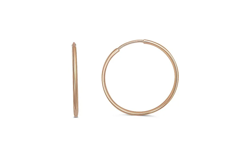 Серьги-конго из красного золота без вставок