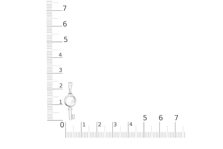 Подвеска Ключик из белого золота с перламутром