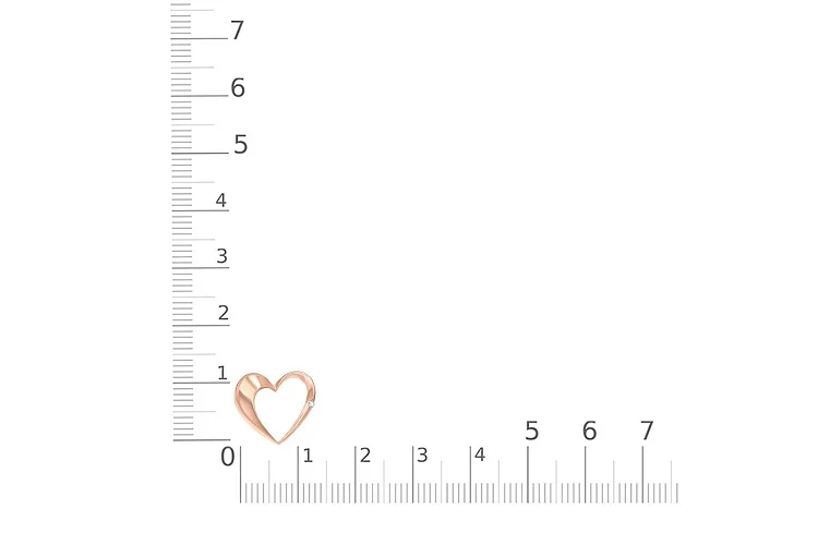 Подвеска Сердце из красного золота с бриллиантом