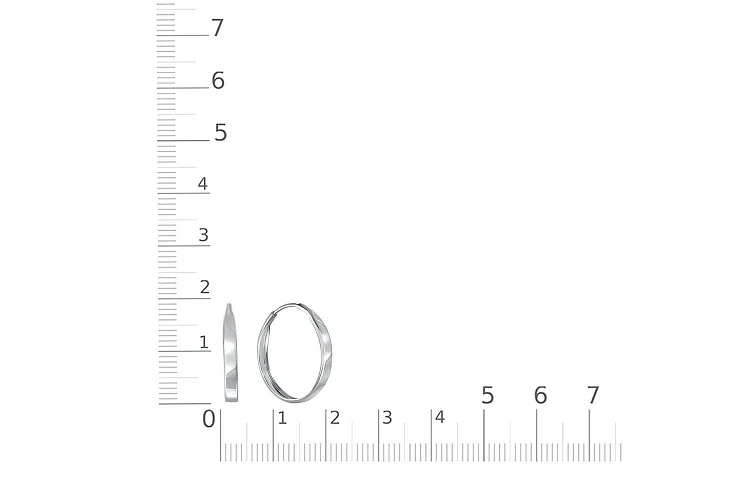 Серьги-конго из белого золота без вставок