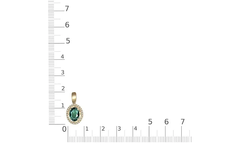 Подвеска из белого золота с кварцем и 26 фианитами