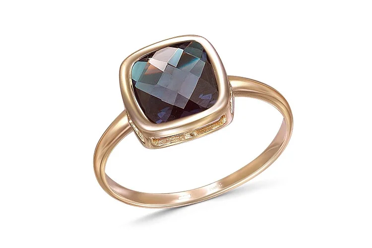 Кольцо из красного золота с александритом