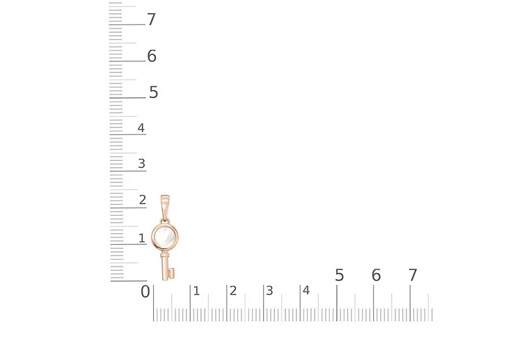 Подвеска Ключик из красного золота с перламутром