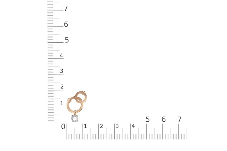 Колье Круг из красного золота с фианитом